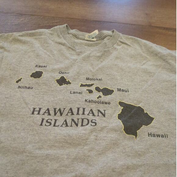 VTG Hawaiian Islands Adult Large Shirt Maui Molokai Kauai Map Surf Skate Y2K - Picture 4 of 7
